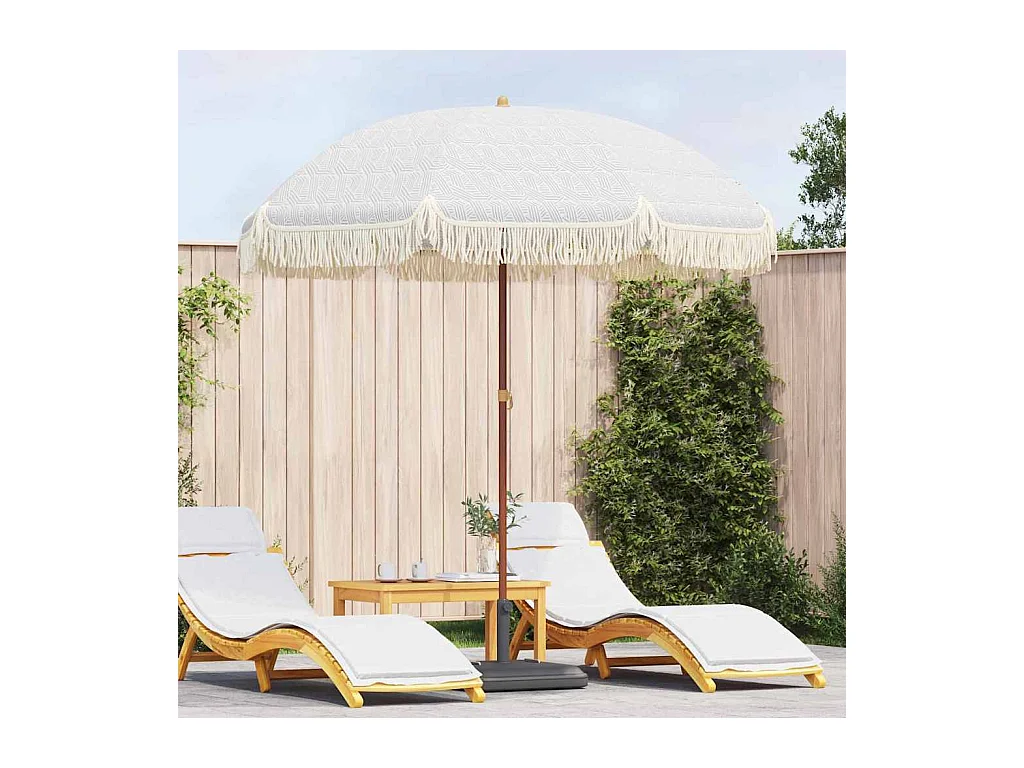 Parasol de jardin-Parasol Gris et blanc Ø 205 x 209 cm Acier
