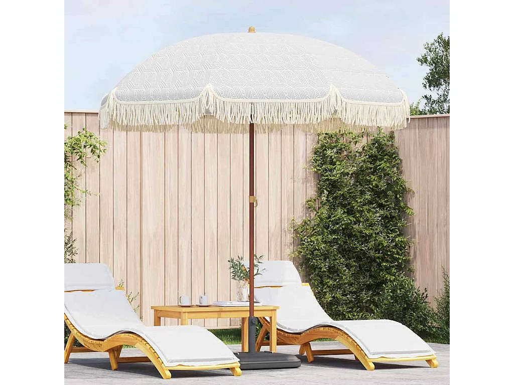 Parasol de jardin-Parasol Gris et blanc Ø 205 x 209 cm Acier