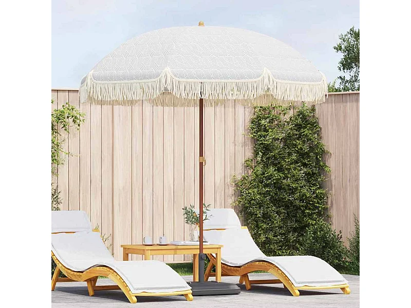 Parasol de jardin-Parasol Gris et blanc Ø 205 x 209 cm Acier