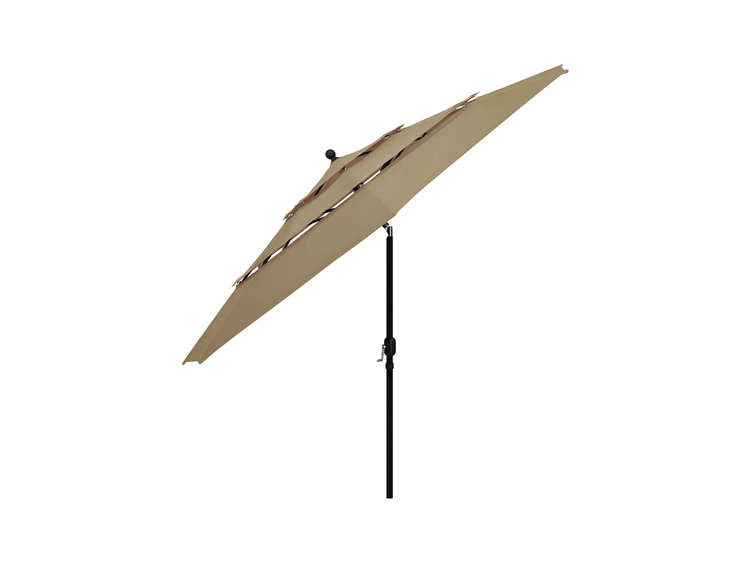 Parasol de jardin-Parasol à 3 niveaux  avec mât en aluminium taupe 3,5 m