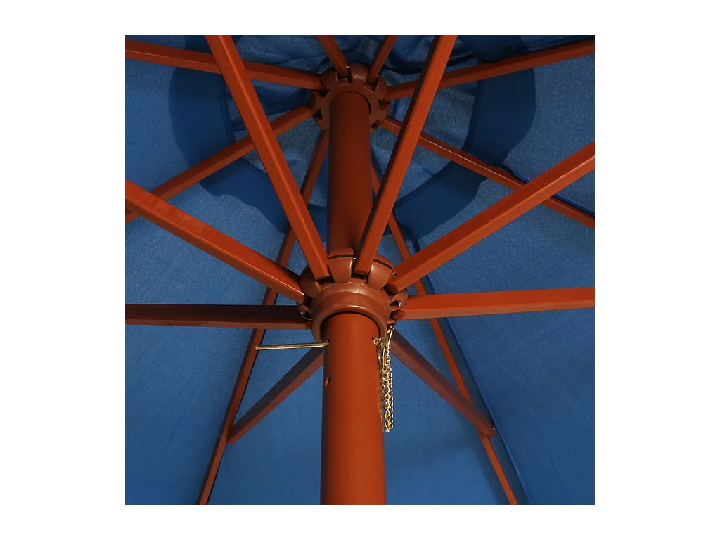Parasol de jardin avec mât en bois 300x258 cm Bleu