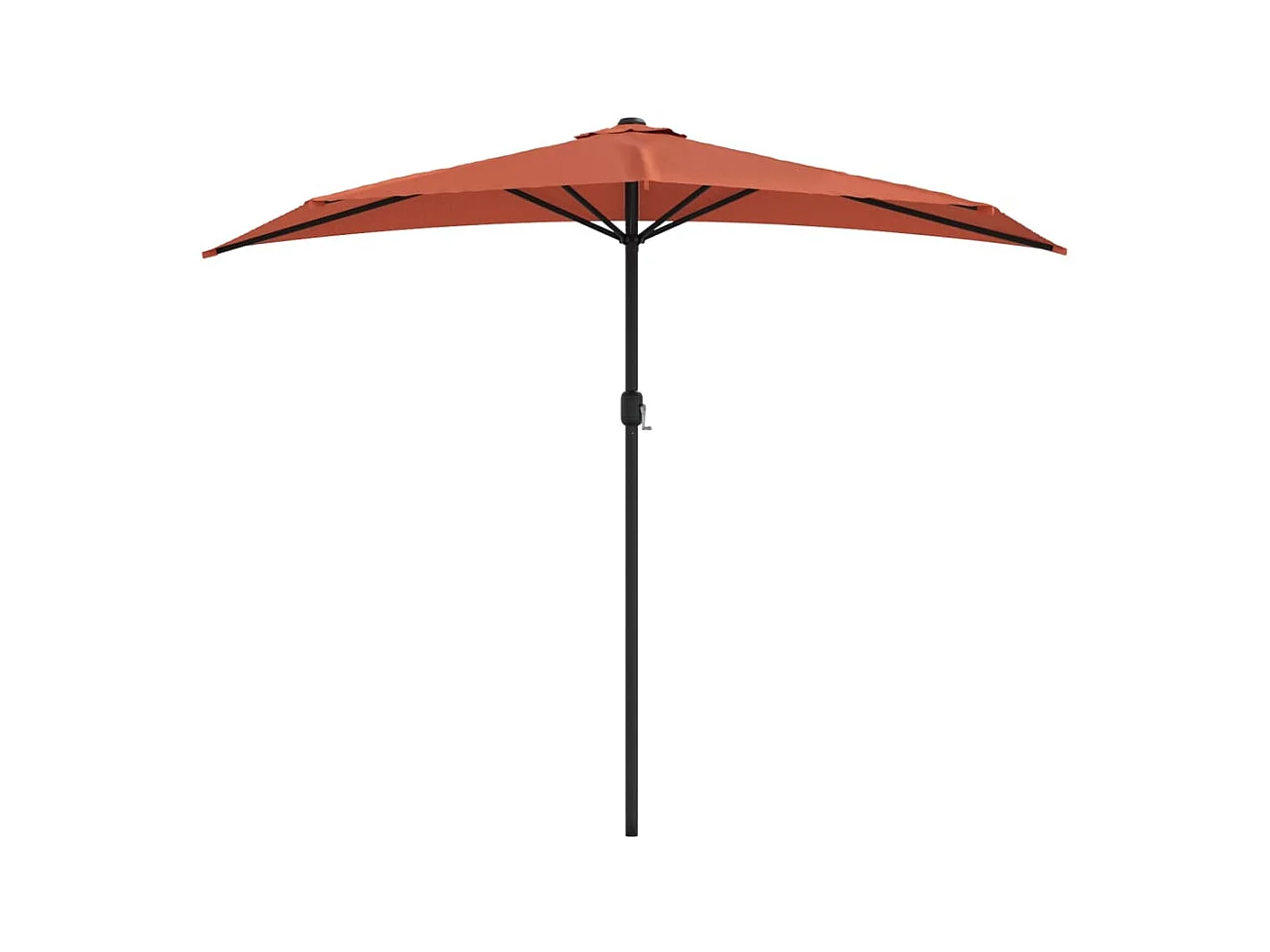 Parasol de jardin-Parasol de balcon et mât en aluminium Terre cuite 270x144x222cm