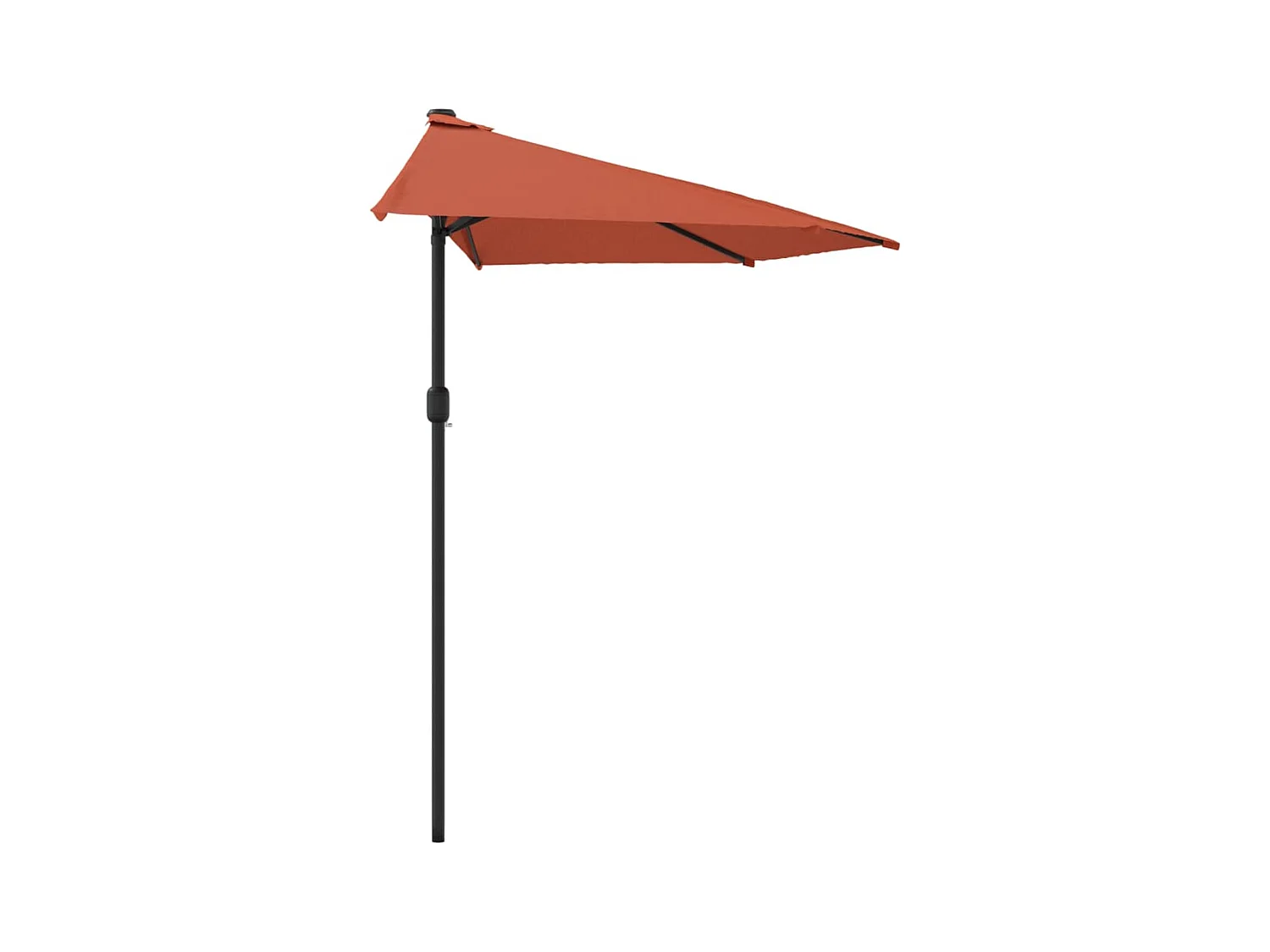 Parasol de jardin-Parasol de balcon et mât en aluminium Terre cuite 270x144x222cm