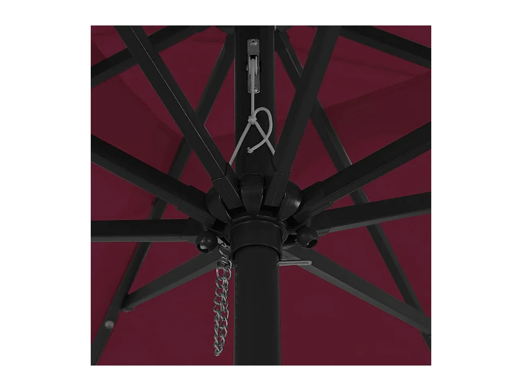 Parasol de jardin-Parasol d'extérieur Rouge et Noir 295 x 295 x 245 cm