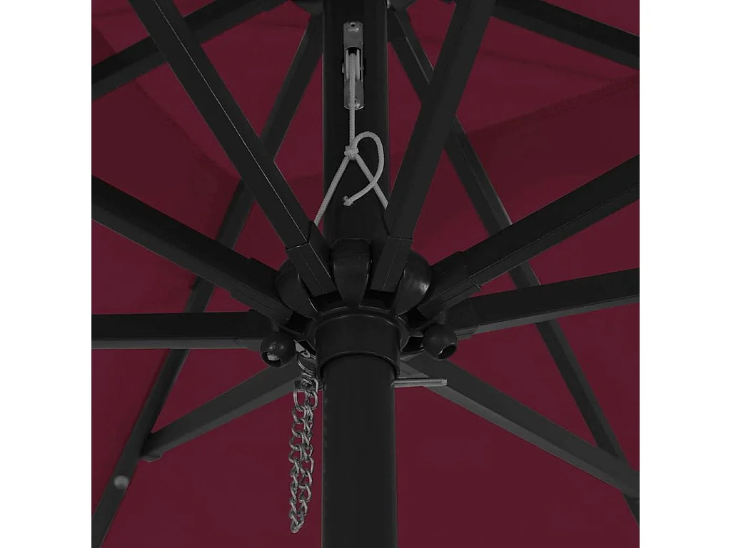 Parasol de jardin-Parasol d'extérieur Rouge et Noir 295 x 295 x 245 cm