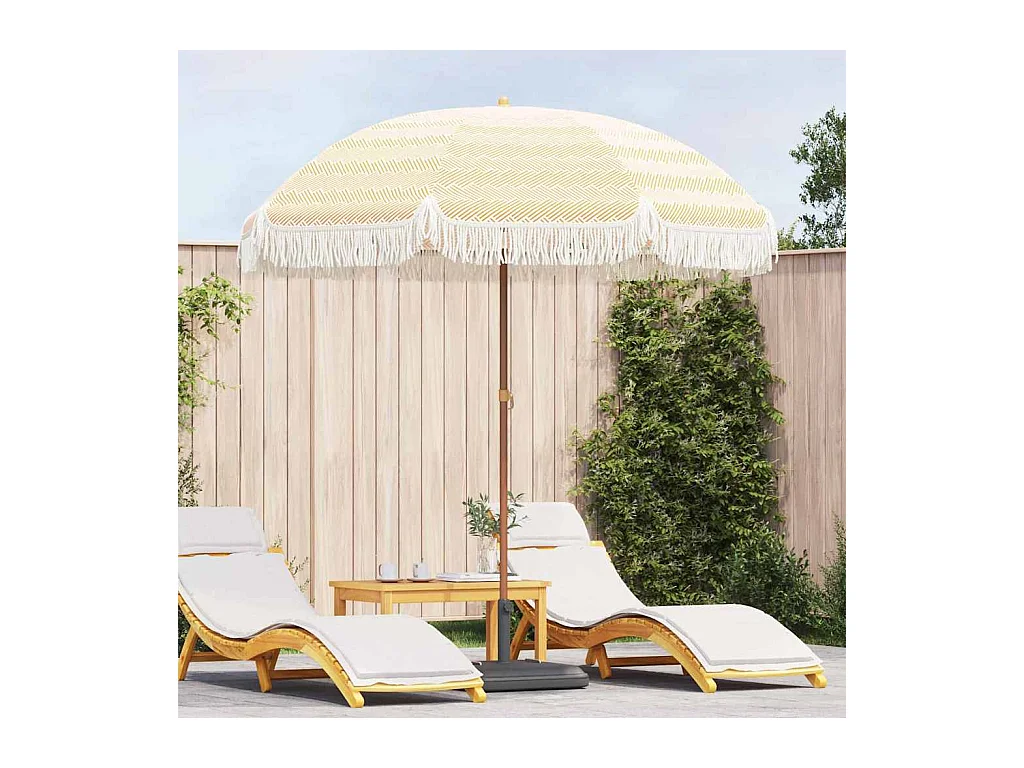 Parasol de jardin-Parasol Jaune et blanc Ø 205 x 209 cm Acier