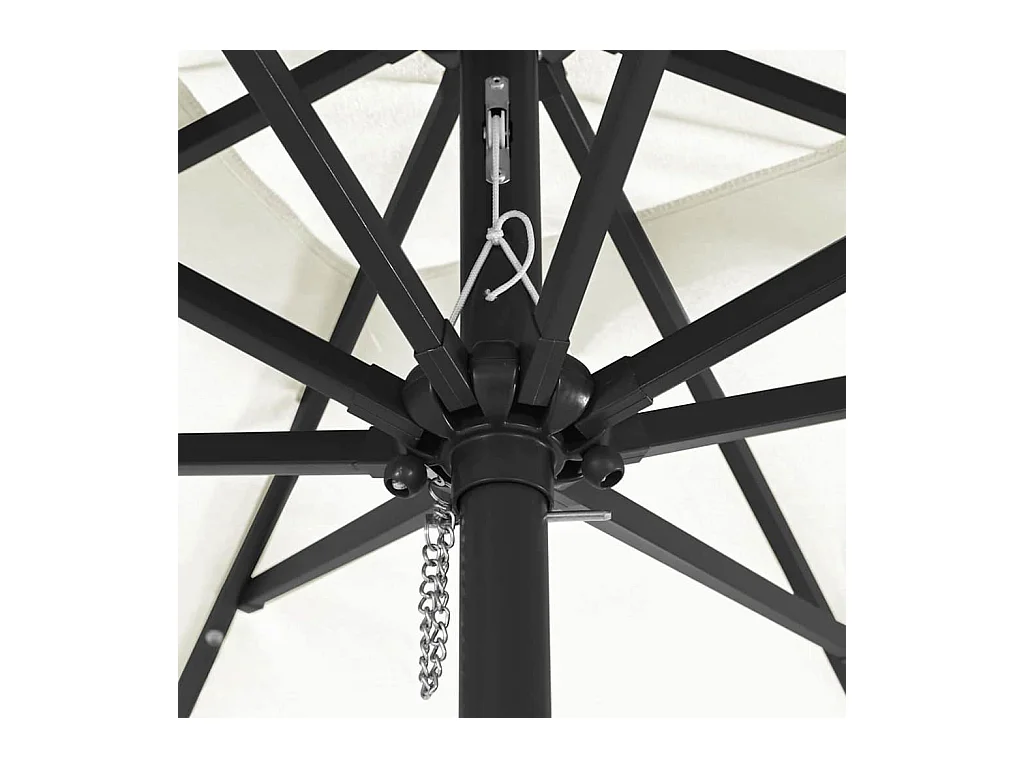 Parasol de jardin-Parasol d'extérieur Blanc et Noir 295 x 295 x 245 cm