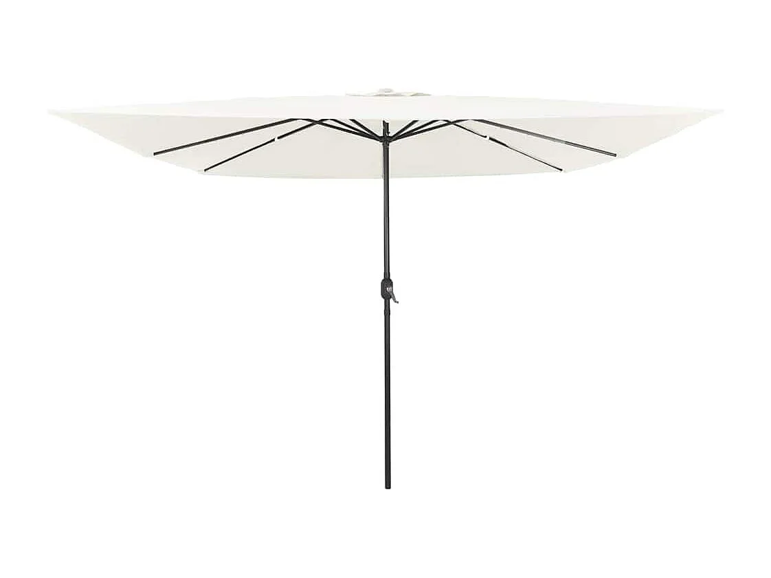 Parasol de jardin-Parasol d'extérieur Blanc et Noir 295 x 295 x 245 cm