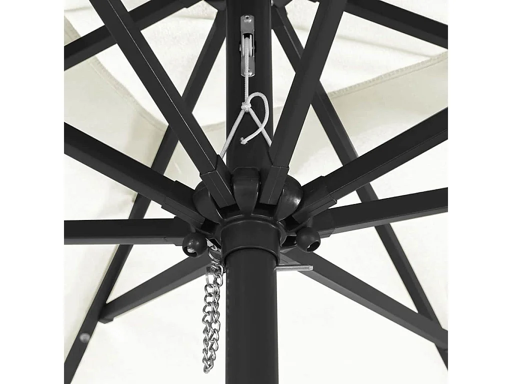 Parasol de jardin-Parasol d'extérieur Blanc et Noir 295 x 295 x 245 cm