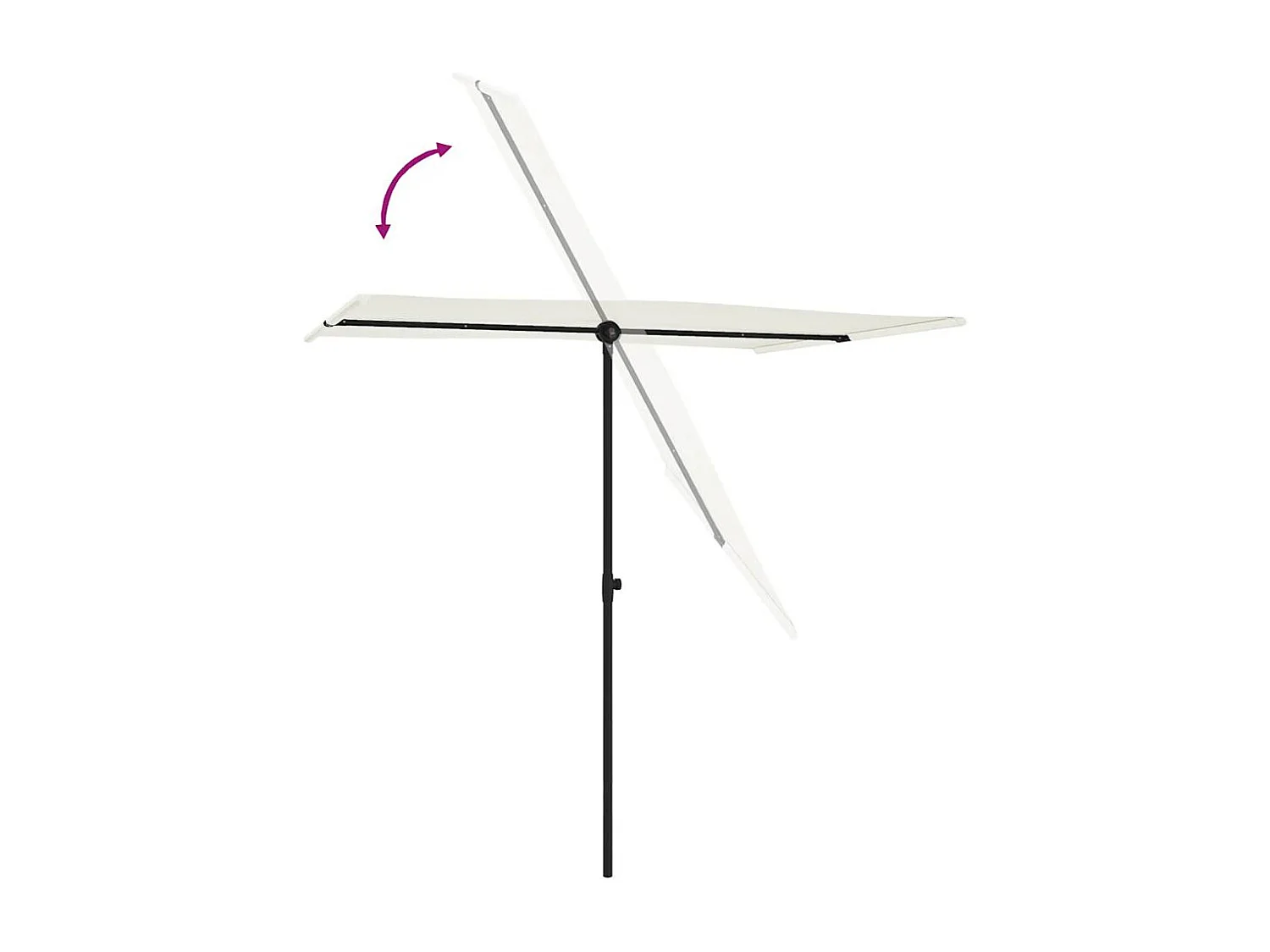 Parasol de jardin-Parasol d'extérieur avec mât en aluminium 2x1,5 m Blanc sable