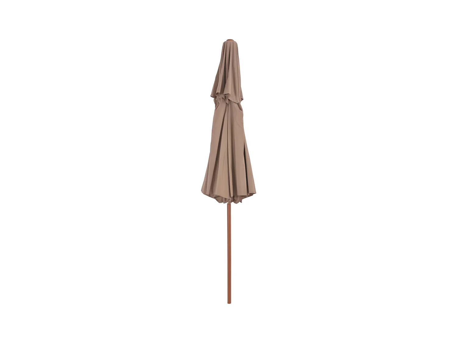 Parasol de jardin à deux étages avec mât en bois 270 cm taupe
