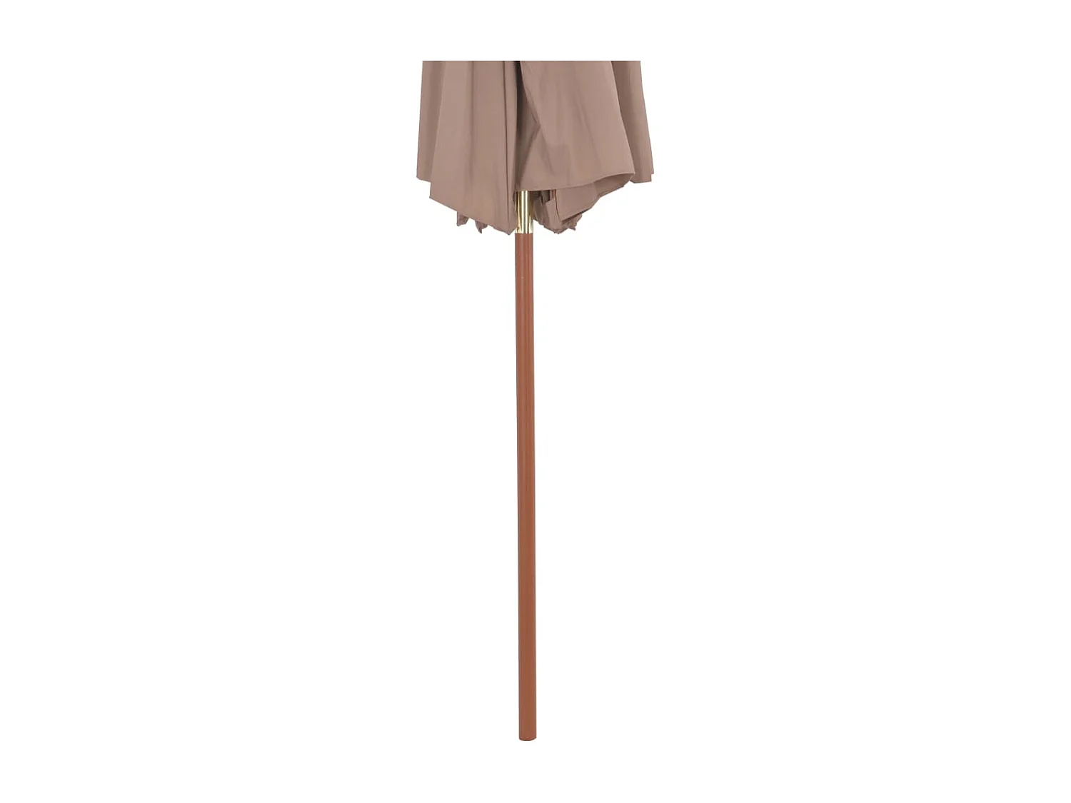 Parasol de jardin à deux étages avec mât en bois 270 cm taupe