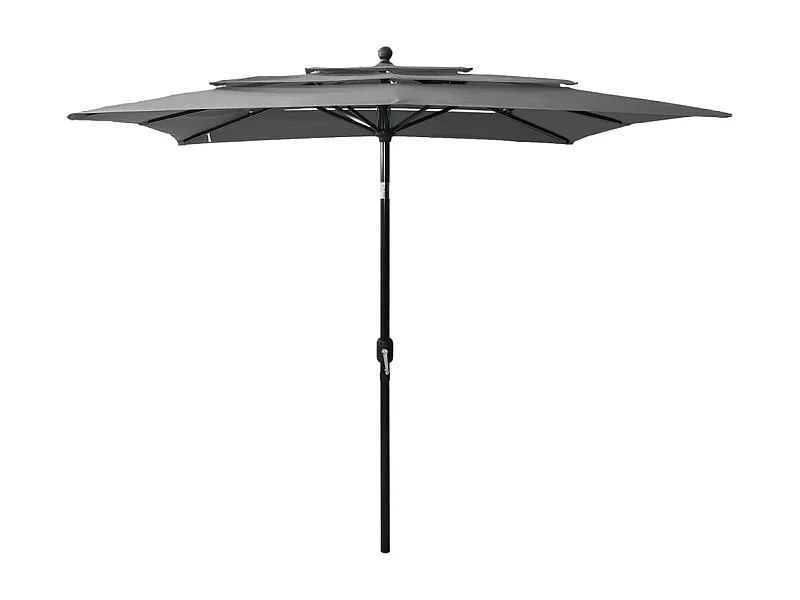 Parasol de jardin-Parasol à 3 niveaux  avec mât en aluminium anthracite