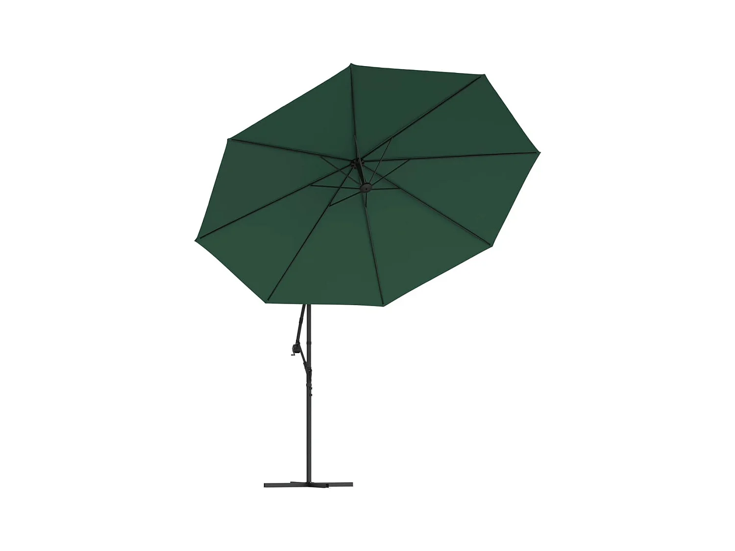 Parasol de jardin-Parasol d'extérieur en porte-à-feux et lumières LED mât en métal