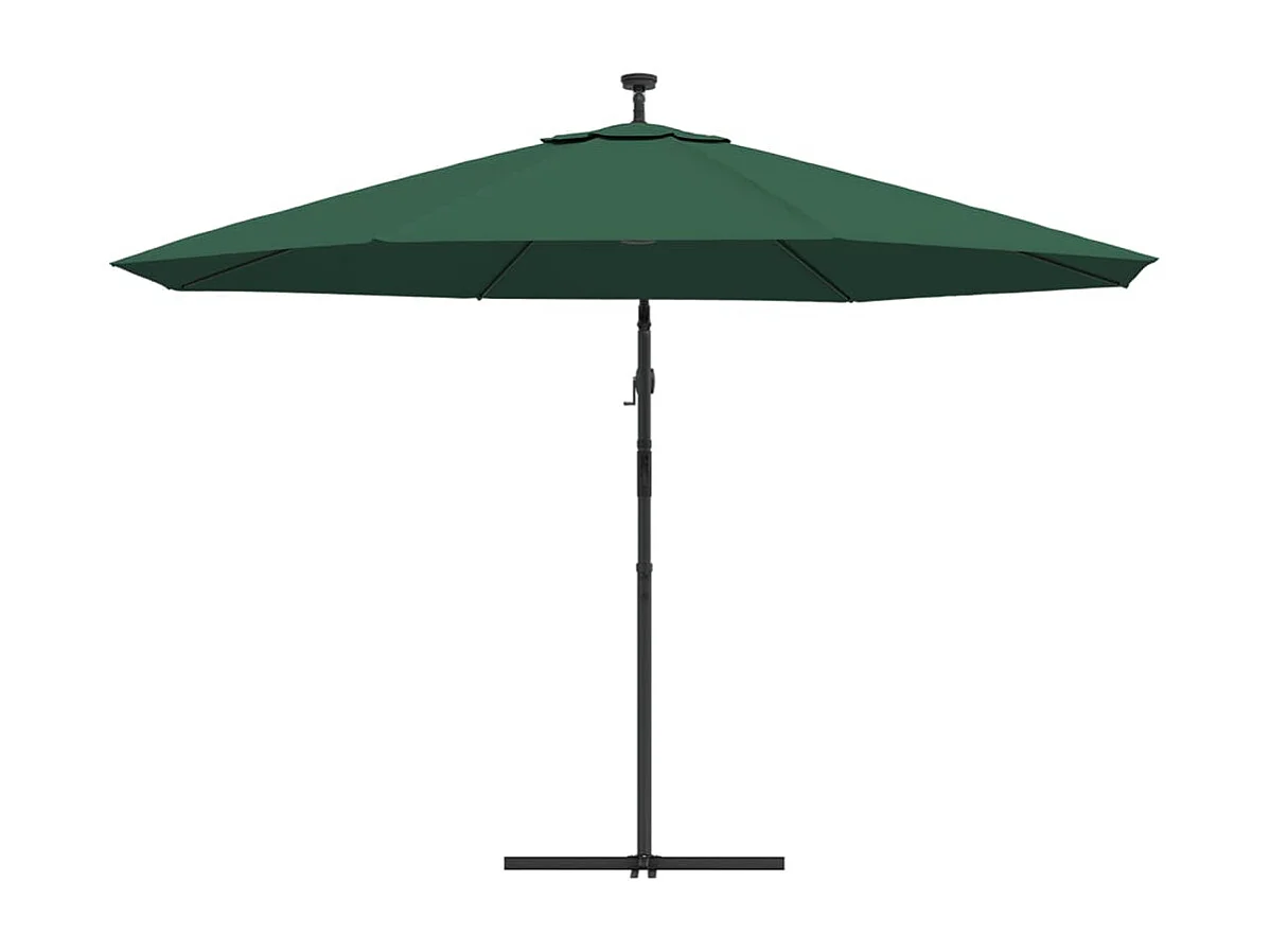 Parasol de jardin-Parasol d'extérieur en porte-à-feux et lumières LED mât en métal