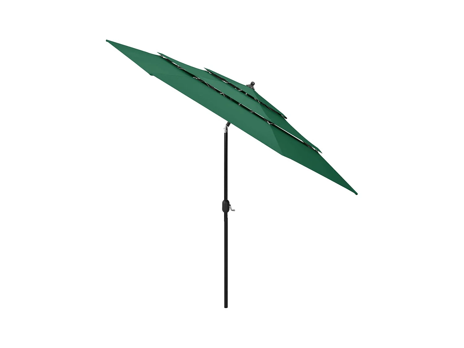 Parasol de jardin-Parasol à 3 niveaux  avec mât en aluminium vert 3 m
