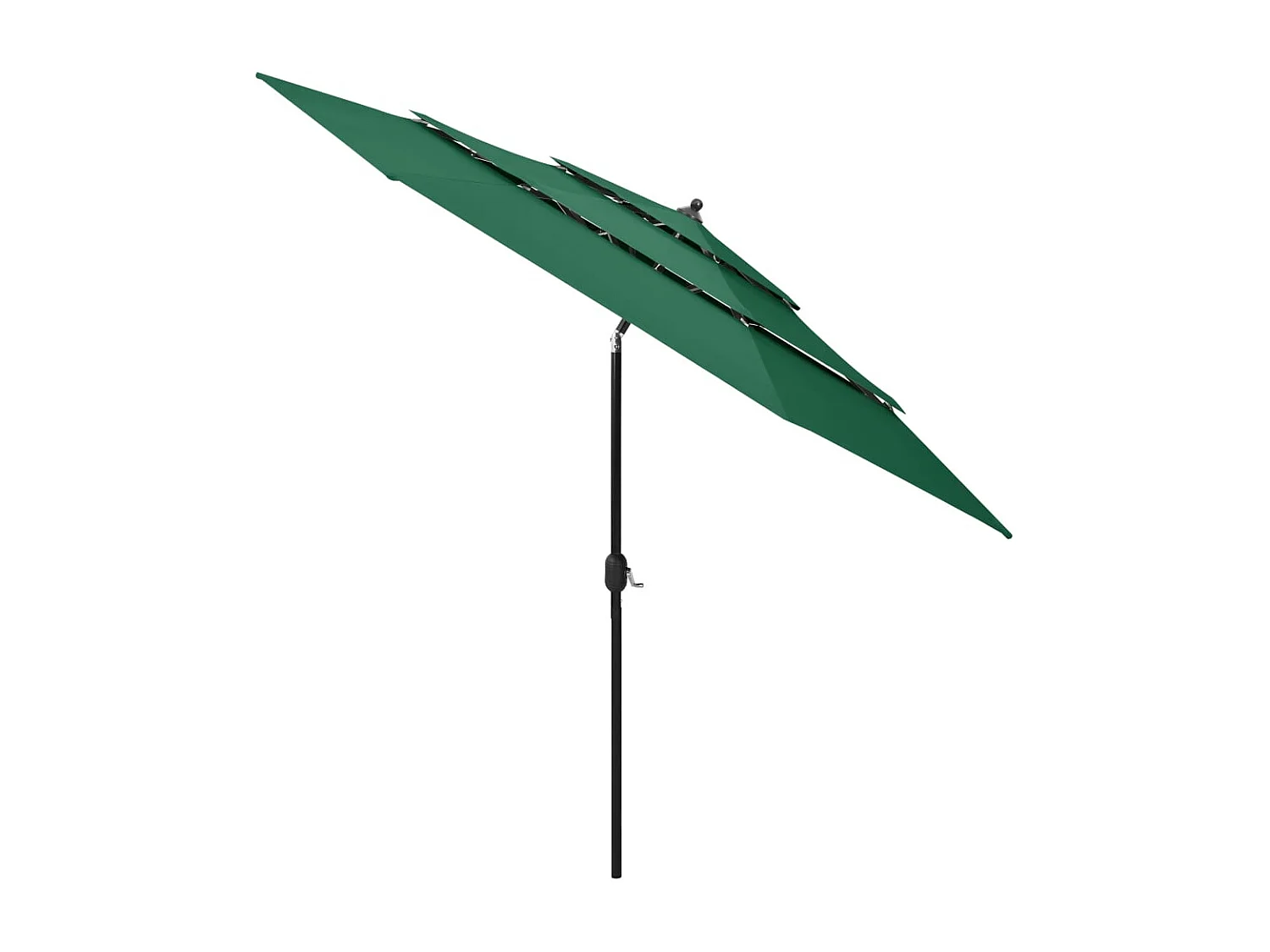 Parasol de jardin-Parasol à 3 niveaux  avec mât en aluminium vert 3 m