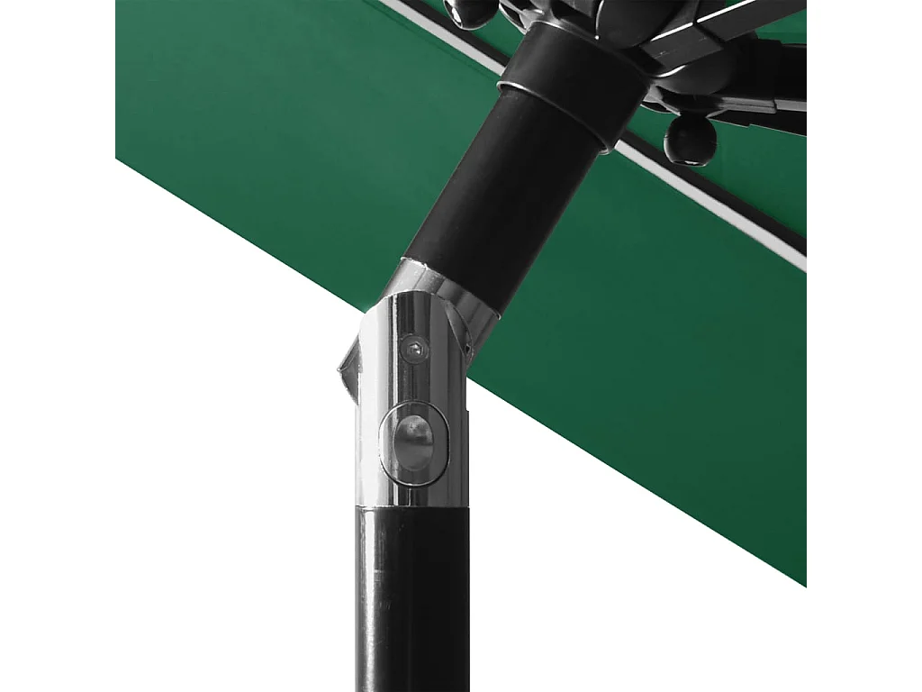 Parasol de jardin-Parasol à 3 niveaux  avec mât en aluminium vert 3 m