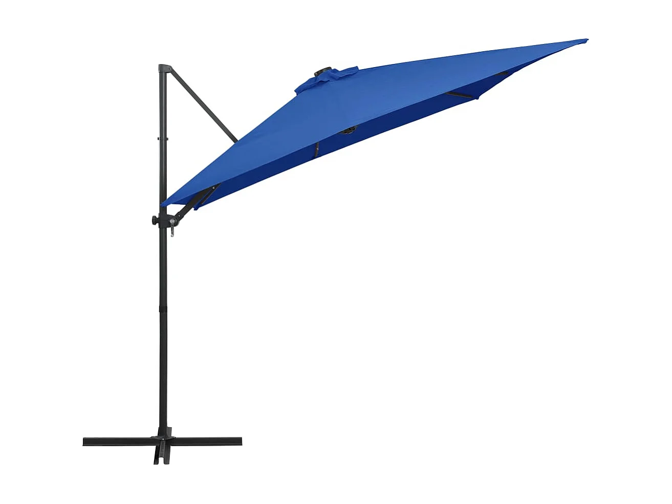 Parasol de jardin-Parasol d'extérieur en porte-à-faux lumières LED et mât en acier