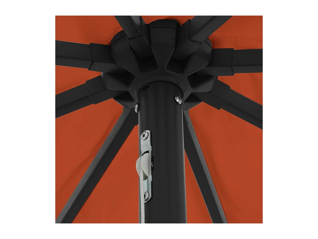 Parasol de jardin-Parasol d'extérieur Rouge et Noir 395 x 395 x 245 cm