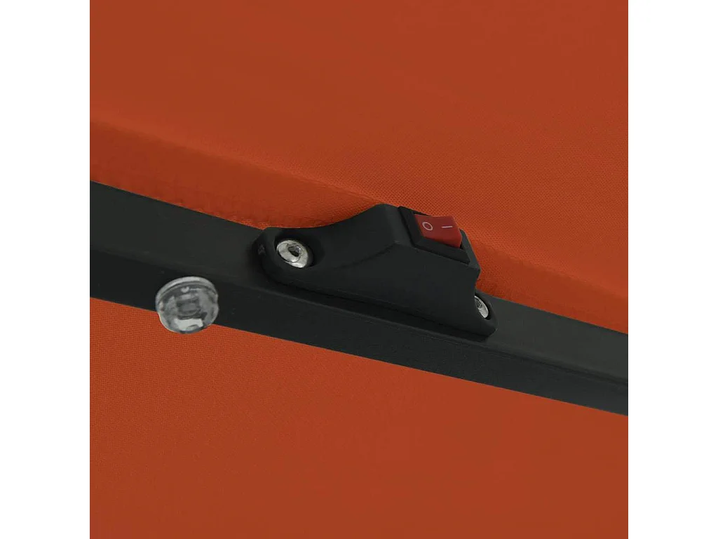 Parasol de jardin-Parasol d'extérieur Rouge et Noir 395 x 395 x 245 cm