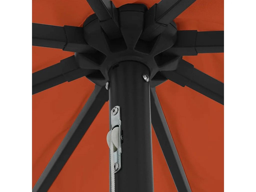 Parasol de jardin-Parasol d'extérieur Rouge et Noir 395 x 395 x 245 cm