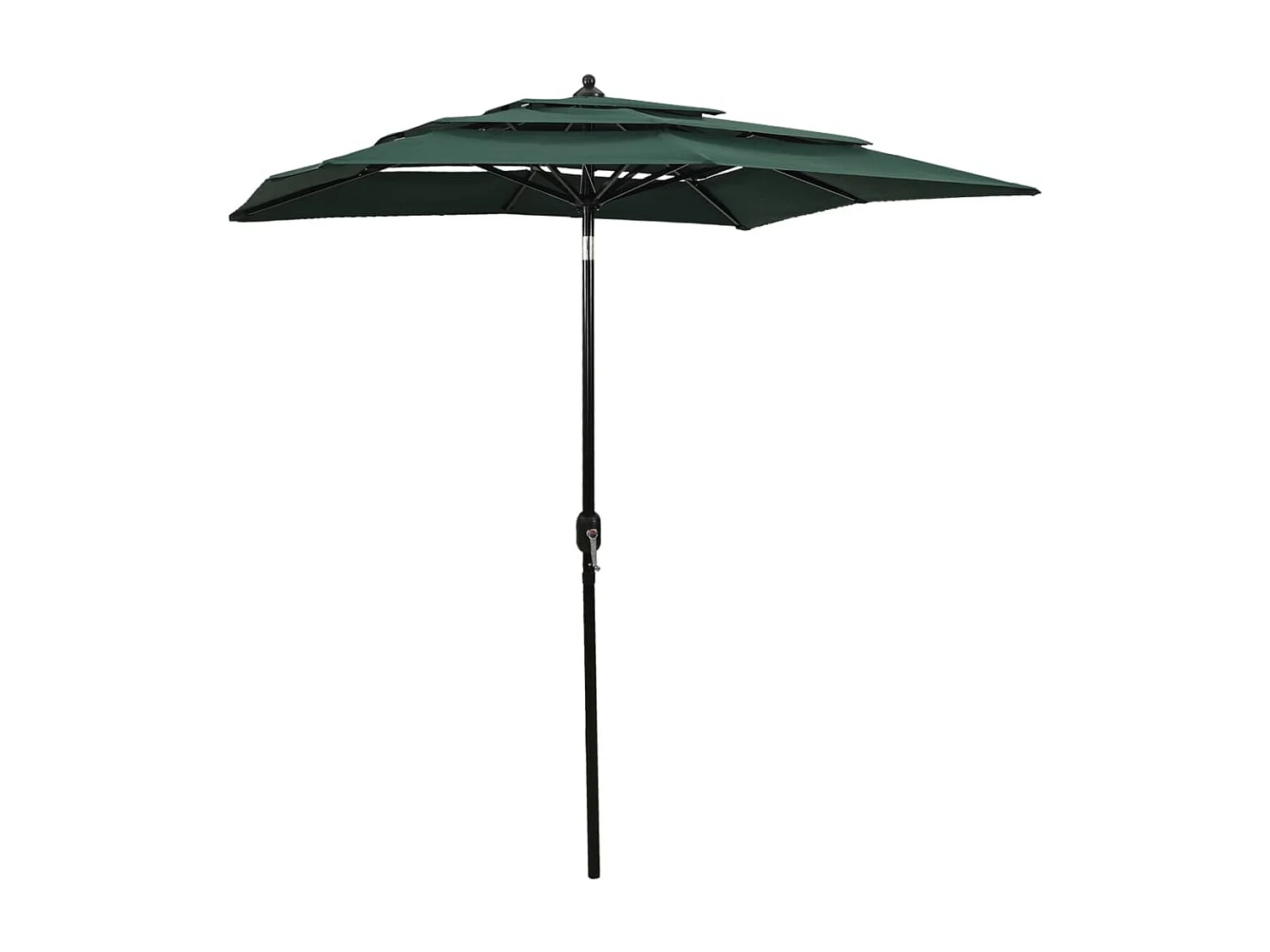 Parasol de jardin-Parasol à 3 niveaux  avec mât en aluminium vert 2x2 m