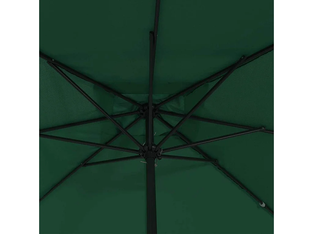 Parasol de jardin-Parasol d'extérieur Vert et Noir 295 x 295 x 245 cm