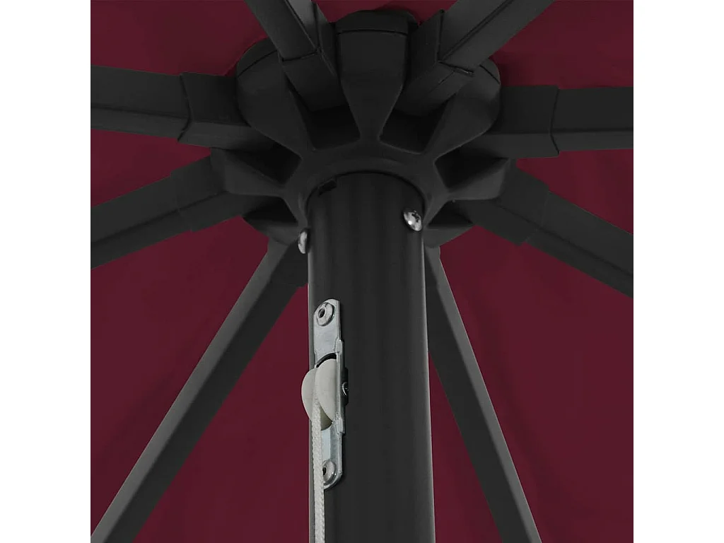 Parasol de jardin-Parasol d'extérieur Rouge et Noir 395 x 395 x 245 cm