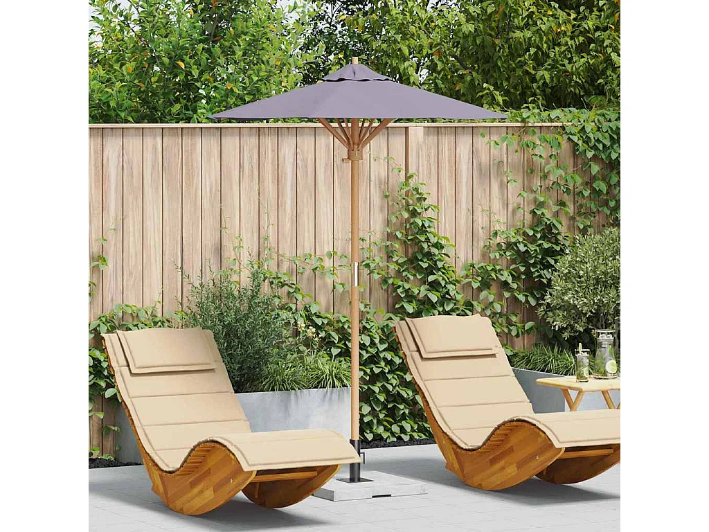 Parasol de jardin-Parasol d'extérieur Gris foncé 150 x 150 x 210 cm Bambou
