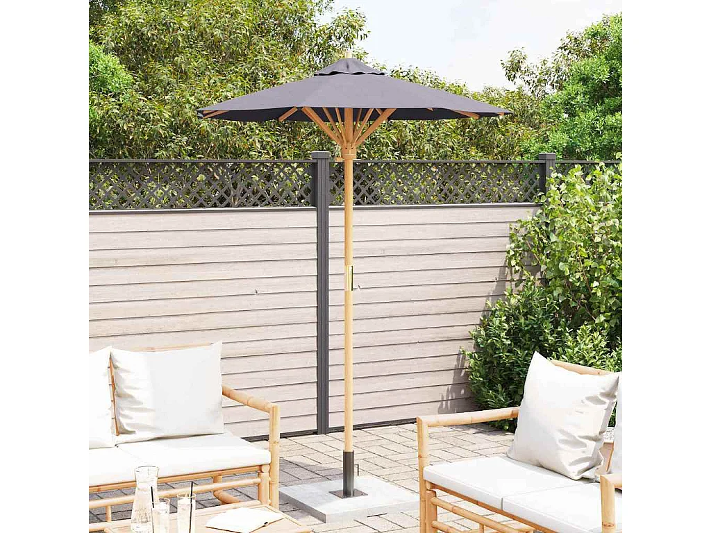 Parasol de jardin-Parasol d'extérieur Gris foncé 150 x 150 x 210 cm Bambou