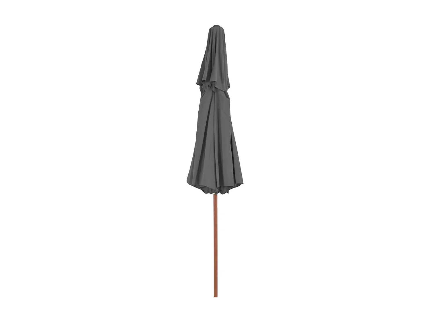 Parasol de jardin à deux étages avec mât en bois 270 cm anthracite