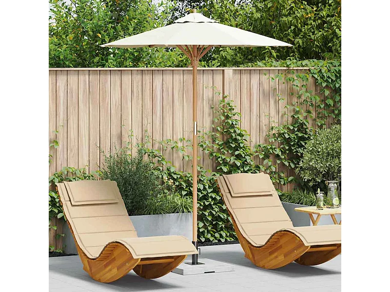 Parasol de jardin-Parasol d'extérieur Blanc crème 180 x 180 x 230 cm Bambou