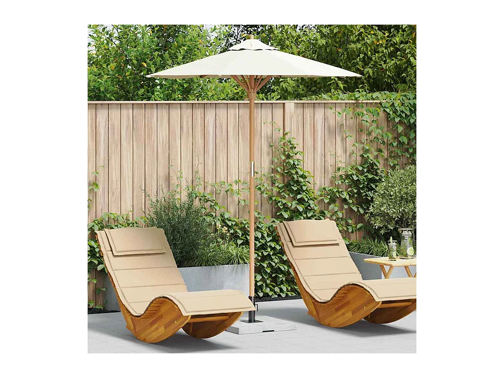 Parasol de jardin-Parasol d'extérieur Blanc crème 180 x 180 x 230 cm Bambou