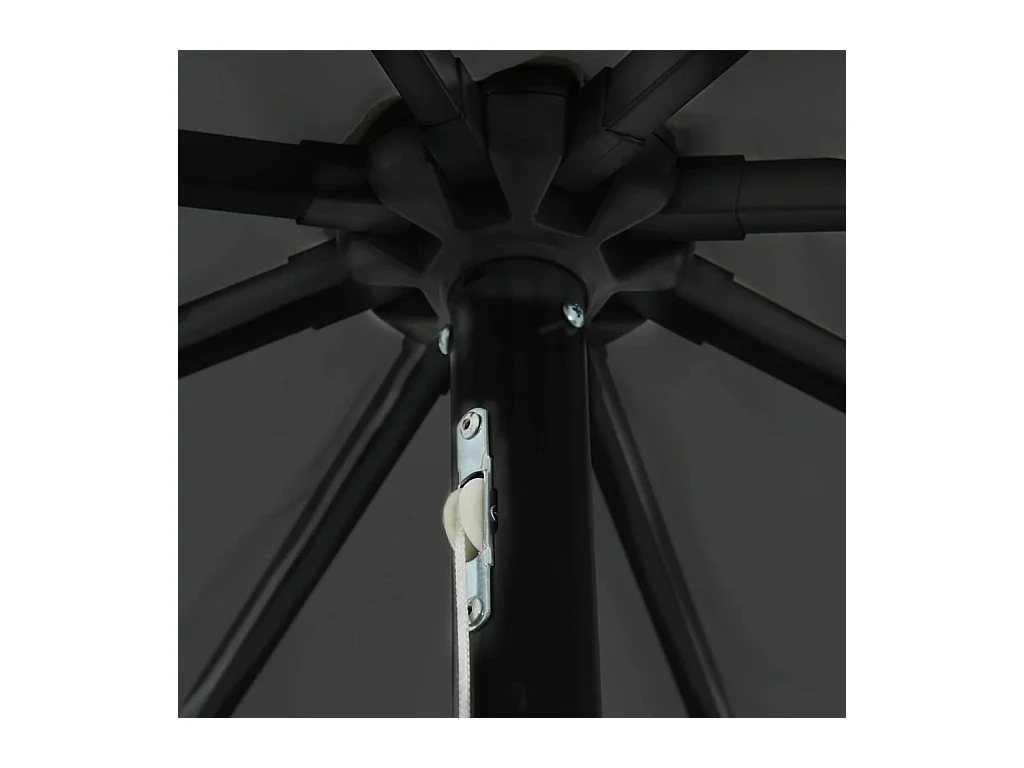 Parasol de jardin Anthracite et noir 395 x 395 x 245 cm