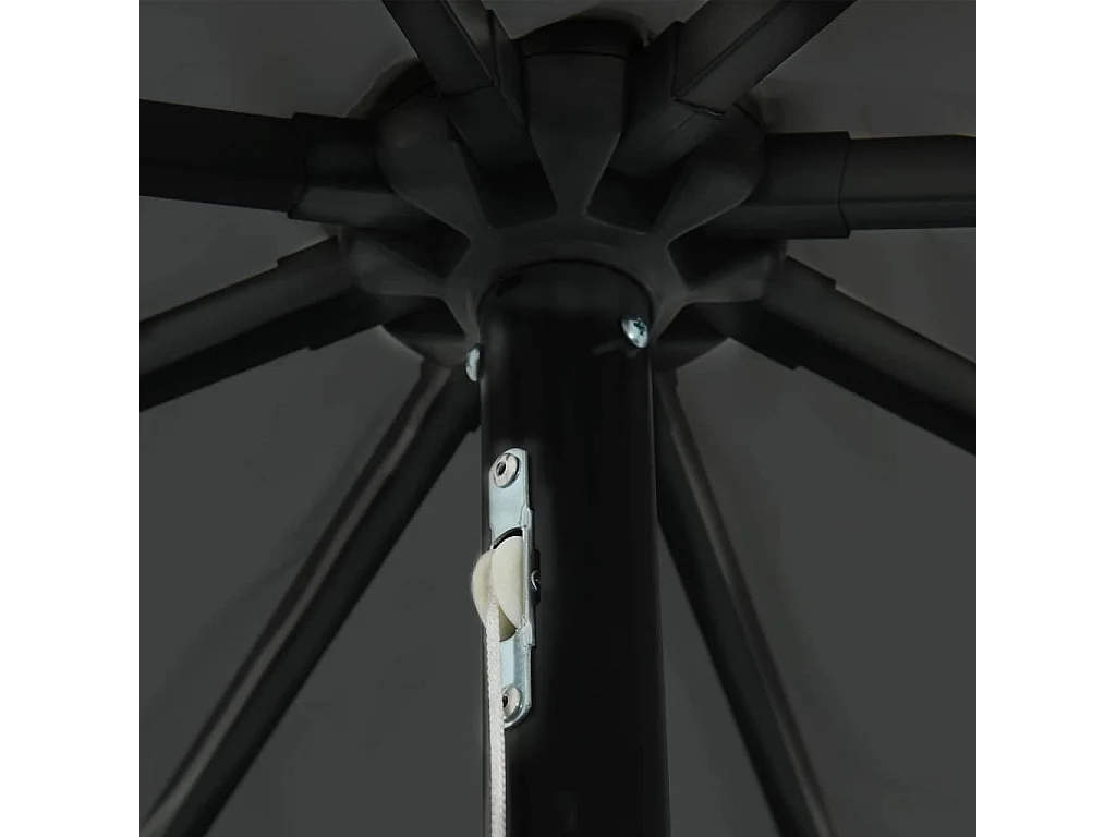 Parasol de jardin Anthracite et noir 395 x 395 x 245 cm