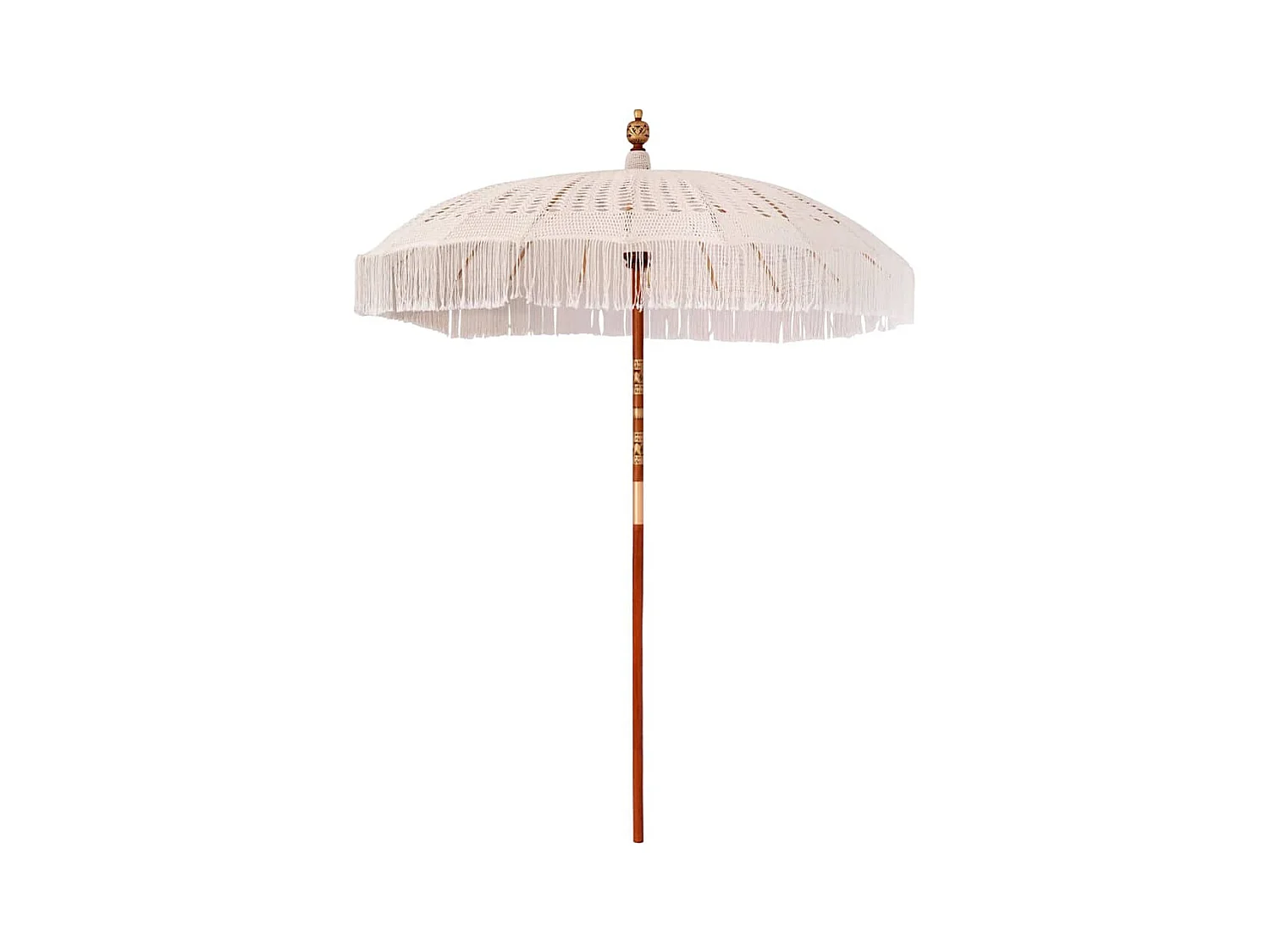 Parasol de jardin-Parasol Crème (185-195) x 250 cm Coton et bois massif