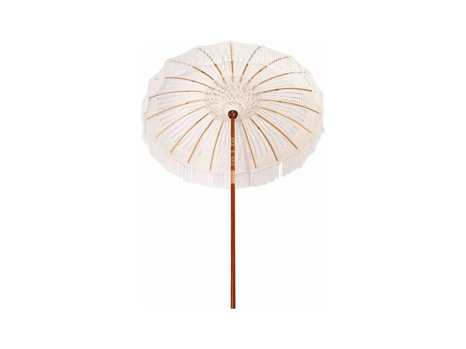 Parasol de jardin-Parasol Crème (185-195) x 250 cm Coton et bois massif