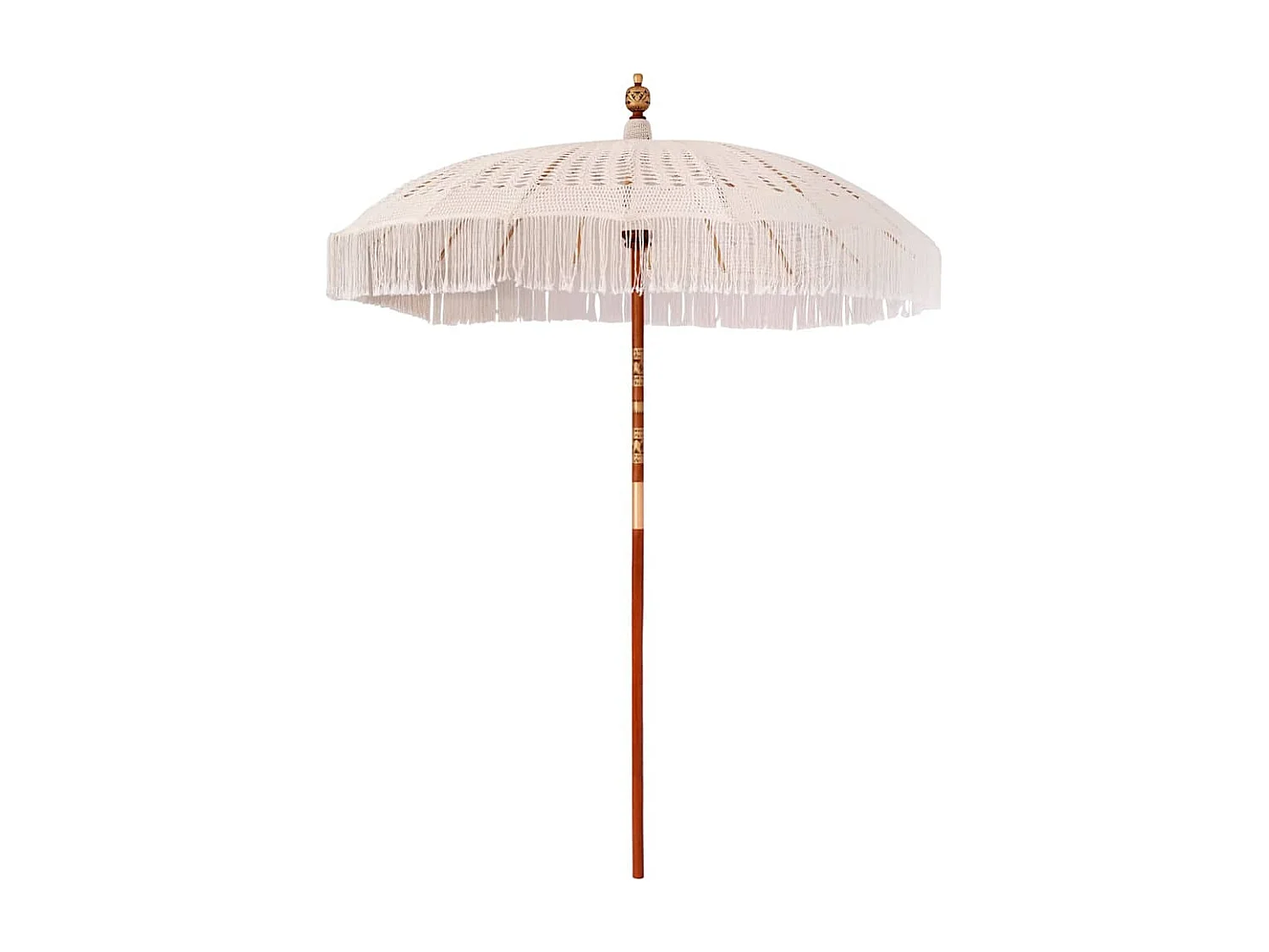 Parasol de jardin-Parasol Crème (185-195) x 250 cm Coton et bois massif
