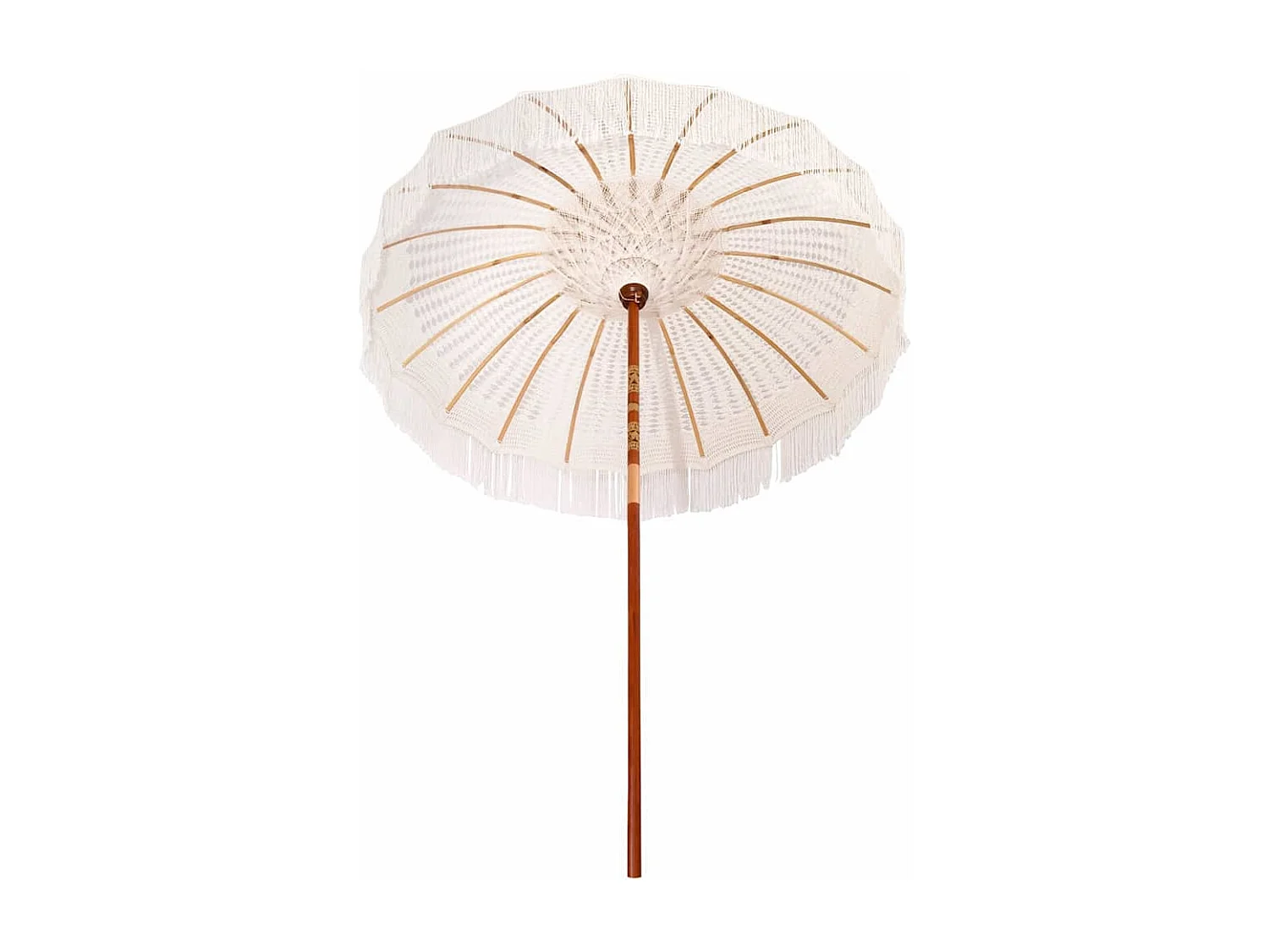 Parasol de jardin-Parasol Crème (185-195) x 250 cm Coton et bois massif