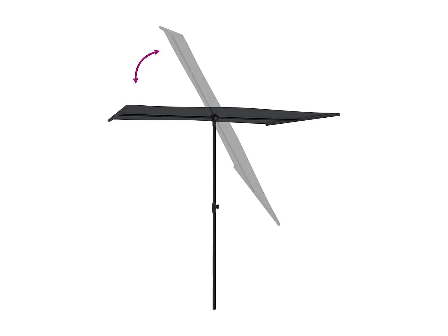 Parasol de jardin-Parasol d'extérieur avec mât en aluminium 2x1,5 m Noir