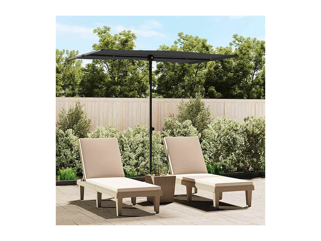 Parasol de jardin-Parasol d'extérieur avec mât en aluminium 2x1,5 m Noir