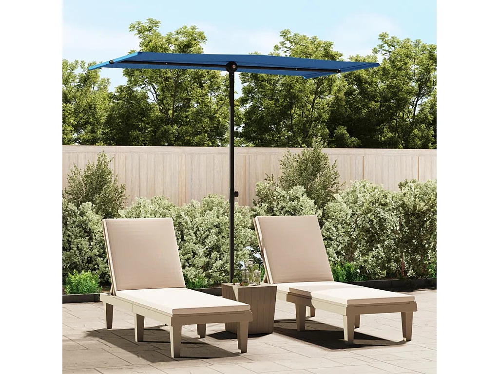 Parasol de jardin-Parasol d'extérieur avec mât en aluminium 180x110 cm Bleu azuré
