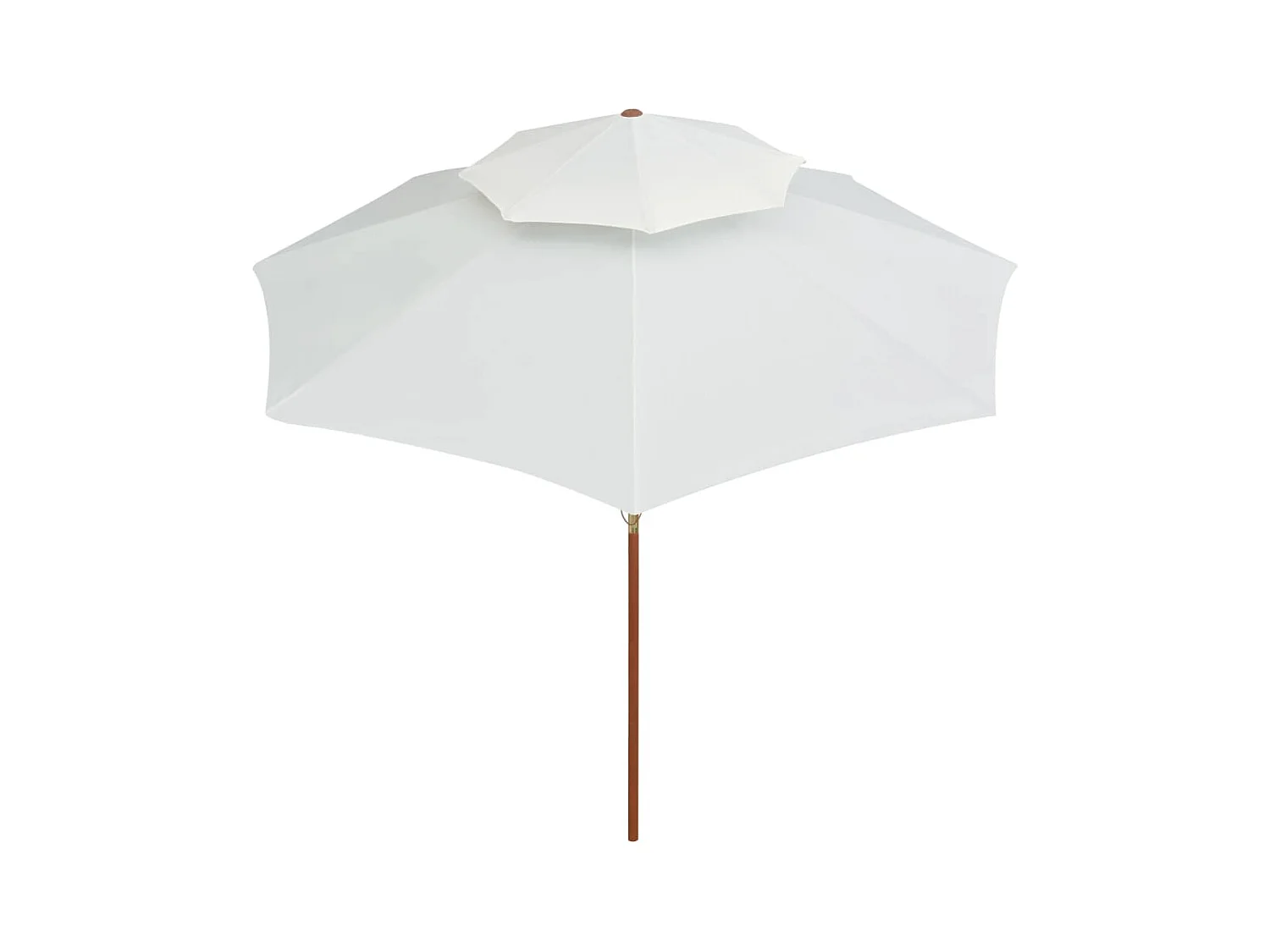 Parasol de jardin à deux étages avec poteau en bois blanc crème