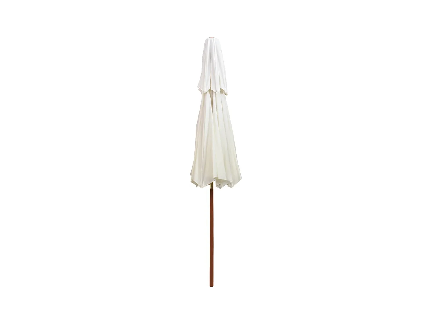 Parasol de jardin à deux étages avec poteau en bois blanc crème