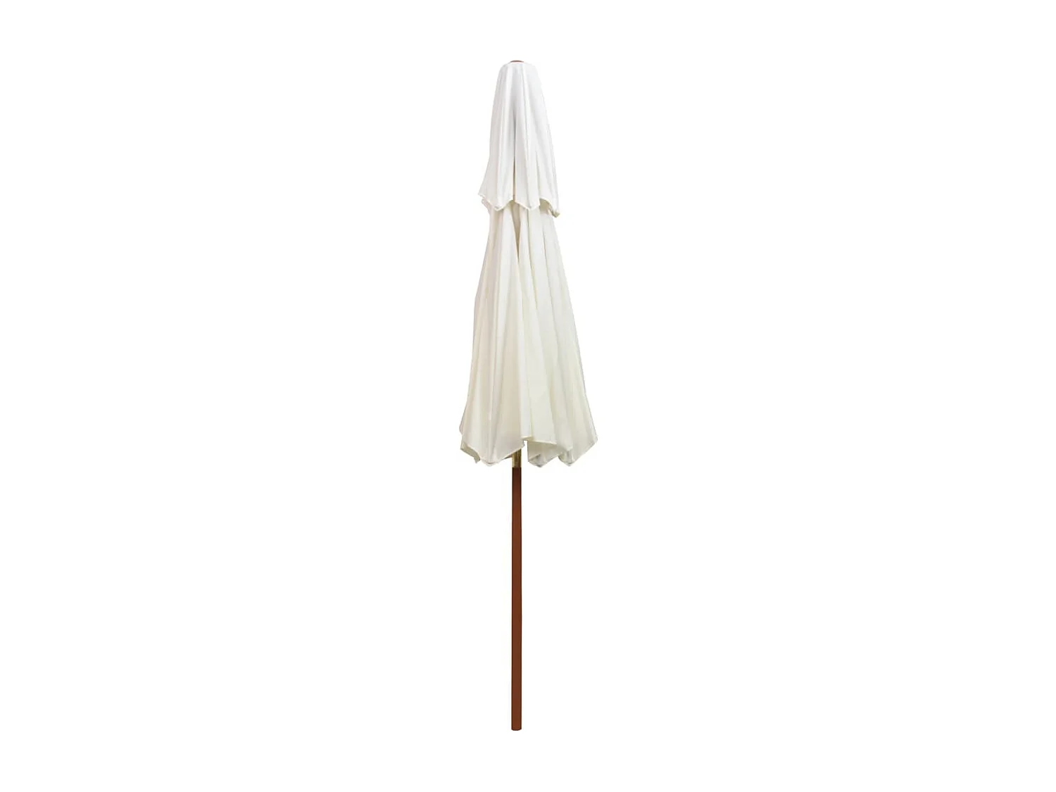 Parasol de jardin à deux étages avec poteau en bois blanc crème