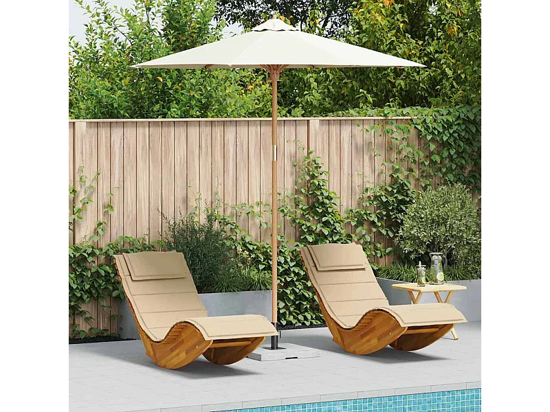 Parasol de jardin-Parasol d'extérieur Blanc crème 240 x 240 x 260 cm Bambou