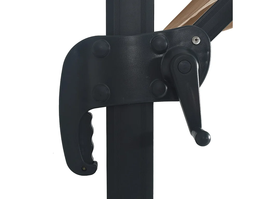 Parasol de jardin-Parasol d'extérieur en porte-à-faux lumières LED mât en aluminium