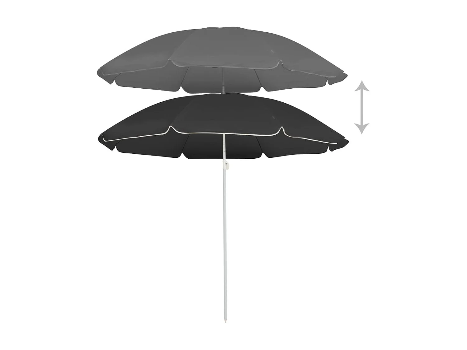 Parasol de jardin-Parasol d'extérieur avec mât en acier anthracite 180 cm
