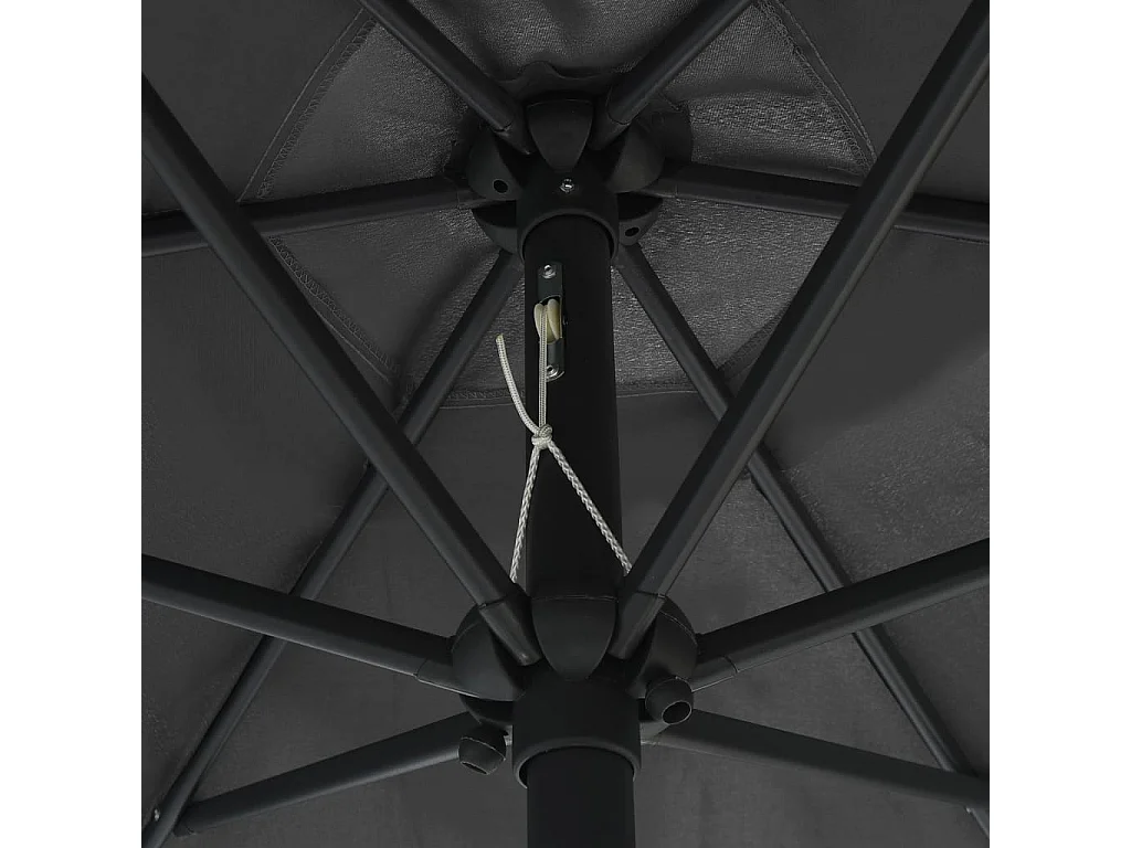 Parasol de jardin-Parasol d'extérieur et mât en aluminium 270x246 cm Anthracite
